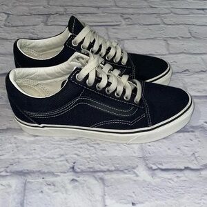 Vans Black and White Low-Top Canvas Sneakers